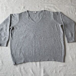 Skies Are Blue Heather Gray V-Neck Sweater Sz 2X